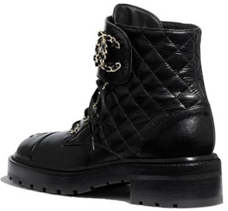 (W) Boot Kulit Hitam Chanel Quilted Combat G36424-X56232-94305 Lookbook (W) Boot Kulit Hitam Chanel Quilted Combat G36424-X56232-94305