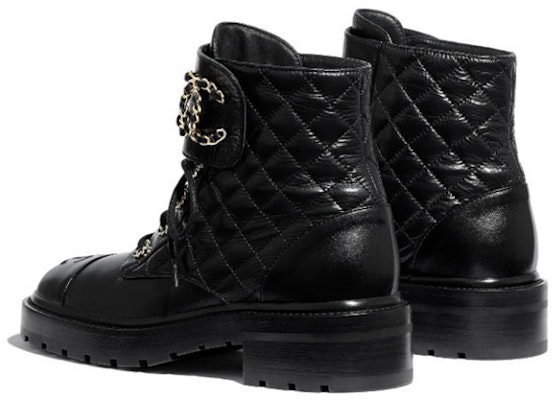 (Women) Chanel Quilted Combat Boot Black Leather G36424-X56232-94305 Purchase (Women) Chanel Quilted Combat Boot Black Leather G36424-X56232-94305