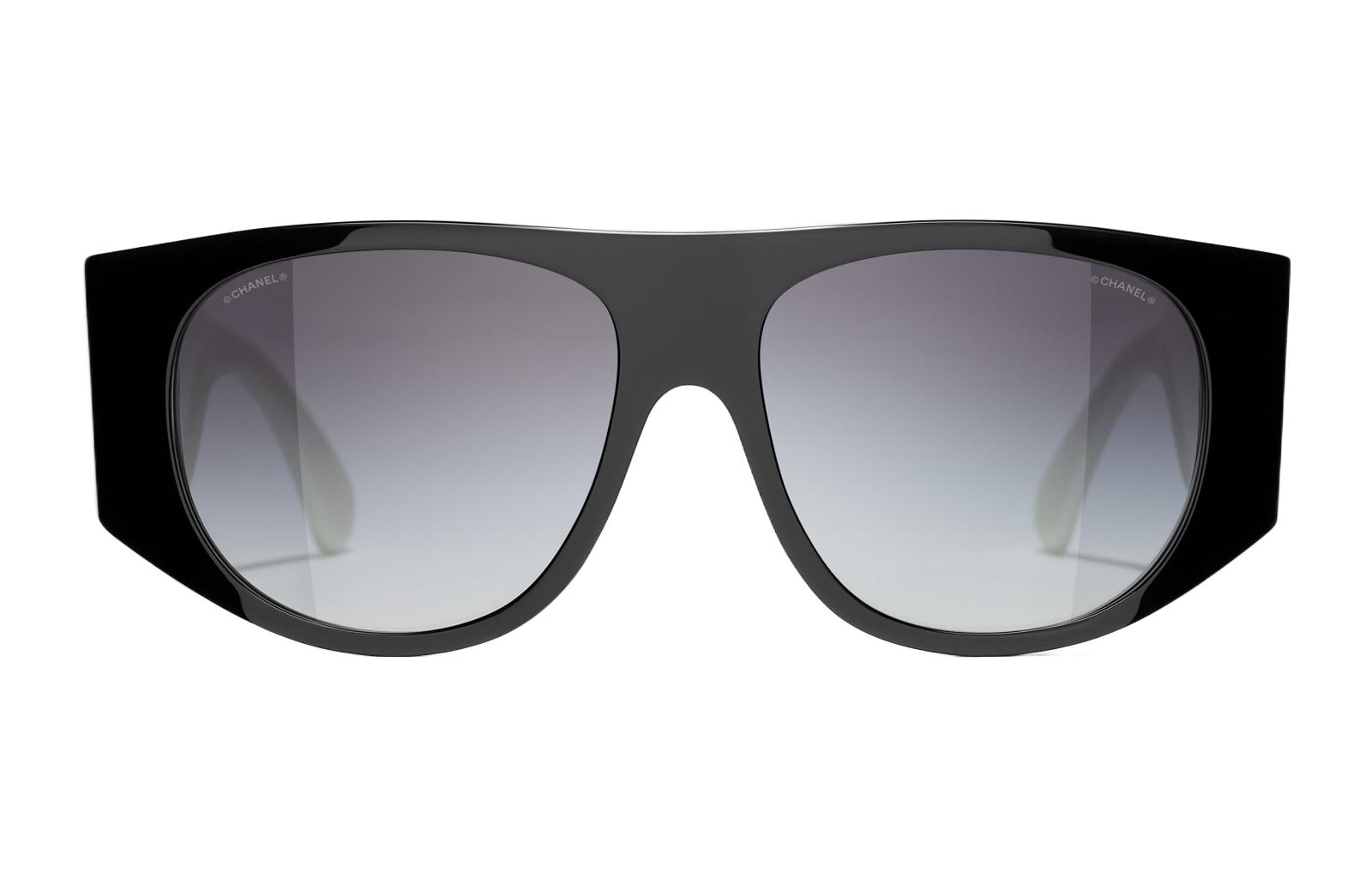 (Women) CHANEL Rectangle Irregular Acetate Gradient Gray  Sunglasses. A71465-X01081-S6561 圖 3