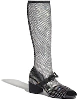 (Women) Chanel Resille 55mm Knee High Mary Janes Black Crystal Patent Calfskin G40101-Y56614-K5929 (Women) Chanel Resille 55mm Knee High Mary Janes Black Crystal Patent Calfskin G40101-Y56614-K5929
