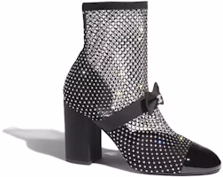 (Women) Chanel Resille 90mm Mary Janes Black Crystal Patent Calfskin G40093-Y56614-K5929 (Women) Chanel Resille 90mm Mary Janes Black Crystal Patent Calfskin G40093-Y56614-K5929