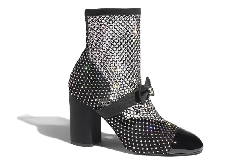 Buy (W) 샤넬 레지유 90mm 메리제인 블랙 크리스탈 페이턴트 카프스킨 G40093-Y56614-K5929