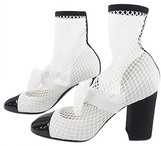 (W) 香奈儿 Resille 90毫米玛丽珍鞋 白色黑色 漆皮小牛皮 G40093-Y56613-K5928 Shop (W) 香奈儿 Resille 90毫米玛丽珍鞋 白色黑色 漆皮小牛皮 G40093-Y56613-K5928