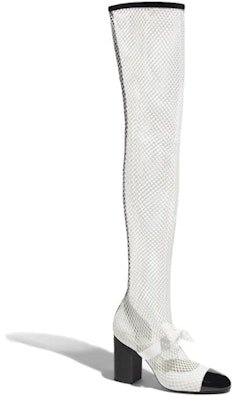 (W) 샤넬 레지예 90mm 싸이하이 메리제인 (화이트/블랙) G40105-Y56613-K5928 Buy (W) 샤넬 레지예 90mm 싸이하이 메리제인 (화이트/블랙) G40105-Y56613-K5928