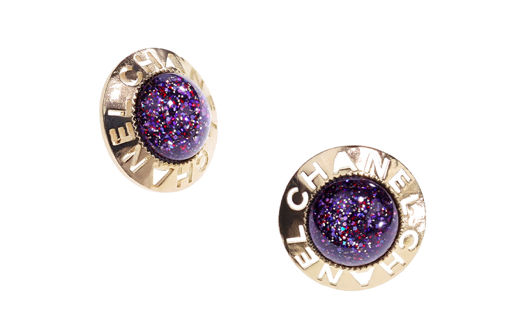 (Women) CHANEL Round Crystal Earrings Purple AB7247-B07015-NF923 圖 2