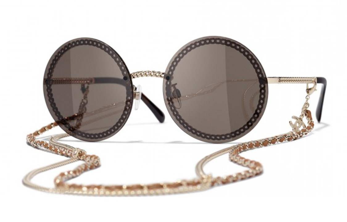 (Women) CHANEL Round Necklace-Style Sunglasses for Women - Fashionable Ladies' Shades. CH4245-C4633