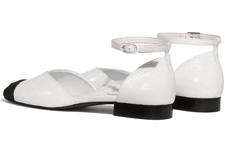Shop (W) Chanel Ronde Neus ''Sequin Mary Jane Sportsandaal Ivoorwit'' G36048-Y53831-C2666