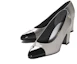 Shop (W) Chanel Escarpins Gris et Noir en Cuir Verni à Talon Bloc G45053-B13339-NP617