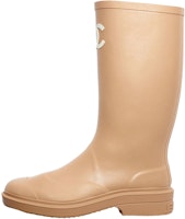 (Women) Chanel Rubber Rain Boots Beige G39620-X56326-0Q304 (Women) Chanel Rubber Rain Boots Beige G39620-X56326-0Q304