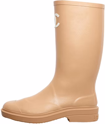(Women) Chanel Rubber Rain Boots Beige G39620-X56326-0Q304 Buy (Women) Chanel Rubber Rain Boots Beige G39620-X56326-0Q304