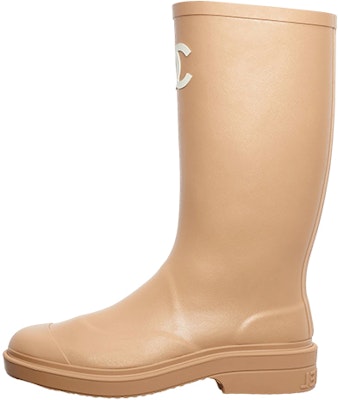 (Women) Chanel Rubber Rain Boots Beige G39620-X56326-0Q304 Buy (Women) Chanel Rubber Rain Boots Beige G39620-X56326-0Q304