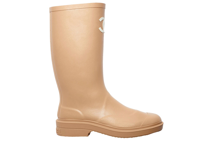 Order (W) Chanel Sepatu Bot Hujan Karet Beige G39620-X56326-0Q304