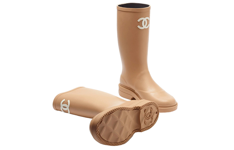 Shop (W) Chanel Sepatu Bot Hujan Karet Beige G39620-X56326-0Q304