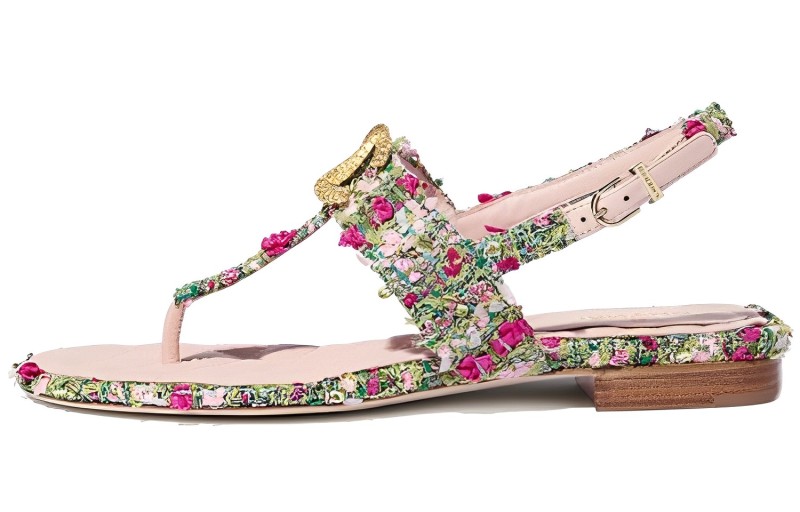 (W) Chanel Sandal 'Green Pink White'