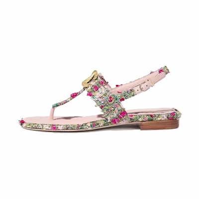 (W) Chanel Sandal 'Green Pink White'