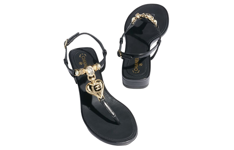 Lookbook (W) Sandal Chanel 'Kulit Permata Imitasi Mutiara Hitam' G39674-X01000-94305