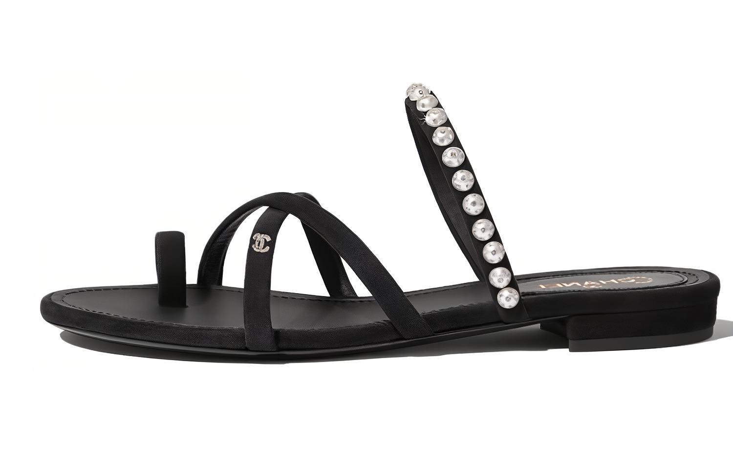 (Women) Chanel Sandal 'Pearl & Rhinestone - Black' G37274-X56114-94305
