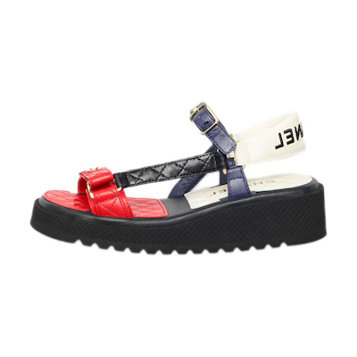 (W) Chanel Sandal 'Red Blue Leather'