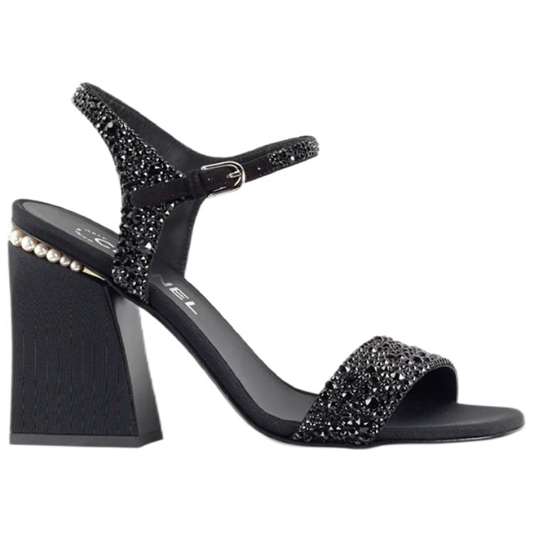 (W) Chanel Sandals 'Black Rhinestone Buckle' 圖 2
