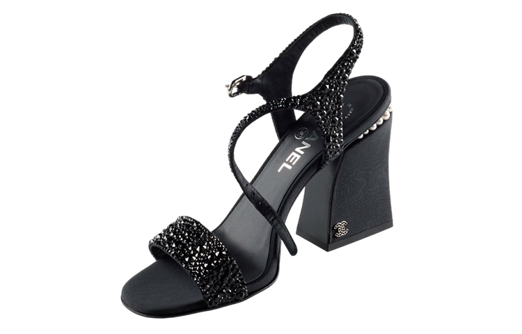 (W) Chanel Sandals 'Black Rhinestone Buckle' 圖 3