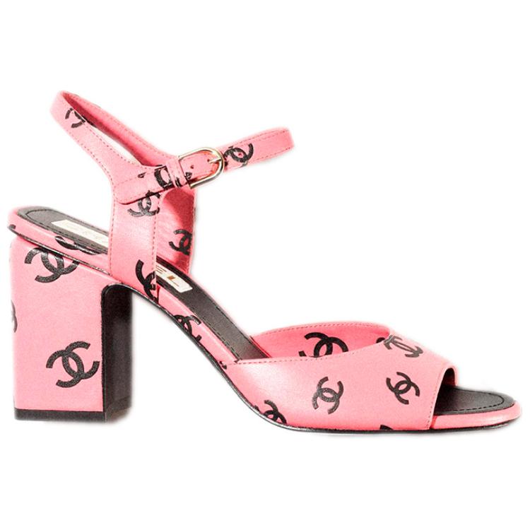 (W) Chanel Sandals 'Pink Black Print' 圖 2