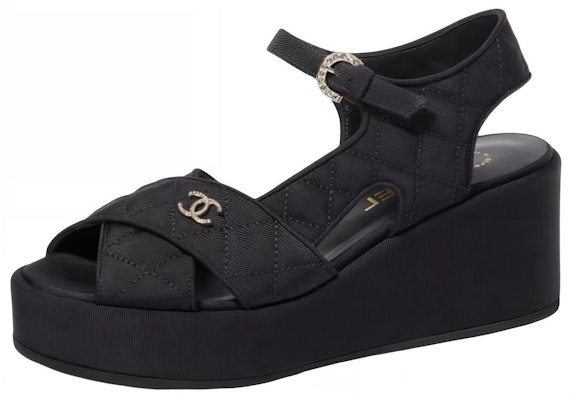 (Women) Chanel Satin Black 'Logo Fashion Sandals' G39918-X05912-94305 Buy (Women) Chanel Satin Black 'Logo Fashion Sandals' G39918-X05912-94305