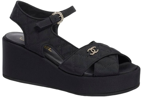 (Women) Chanel Satin Black 'Logo Fashion Sandals' G39918-X05912-94305 Order (Women) Chanel Satin Black 'Logo Fashion Sandals' G39918-X05912-94305