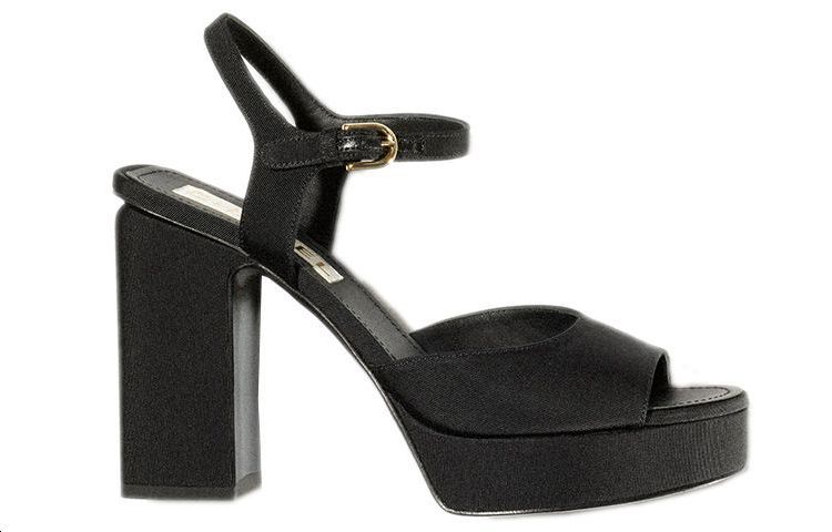(W) Chanel Satin Fashion High Heeled Sandals 'Black' 圖 2