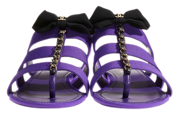 (W) Chanel Satin Fashion Sandals 'Purple' 圖 2