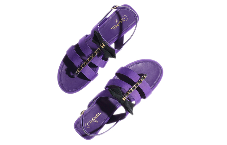 (W) Chanel Satin Fashion Sandals 'Purple' 圖 3