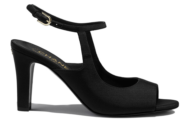 Order (W) Chanel Satin Tumit Tinggi Fashion Slide 'Hitam' G37391-X05912-94305