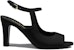 (W) Chanel Satin Tumit Tinggi Fashion Slide 'Hitam' G37391-X05912-94305