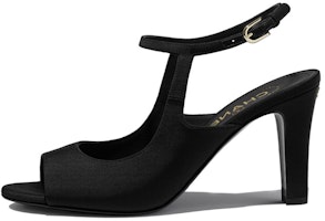 (Women) Chanel Satin High-Heel Fashion Slide 'Black' G37391-X05912-94305 (Women) Chanel Satin High-Heel Fashion Slide 'Black' G37391-X05912-94305