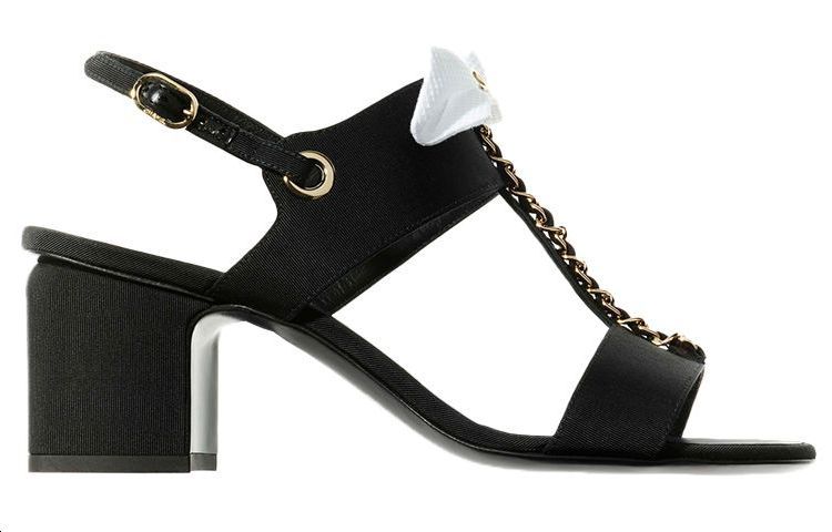 (W) Chanel Satin High Heeled Sandal 'Black' 圖 2