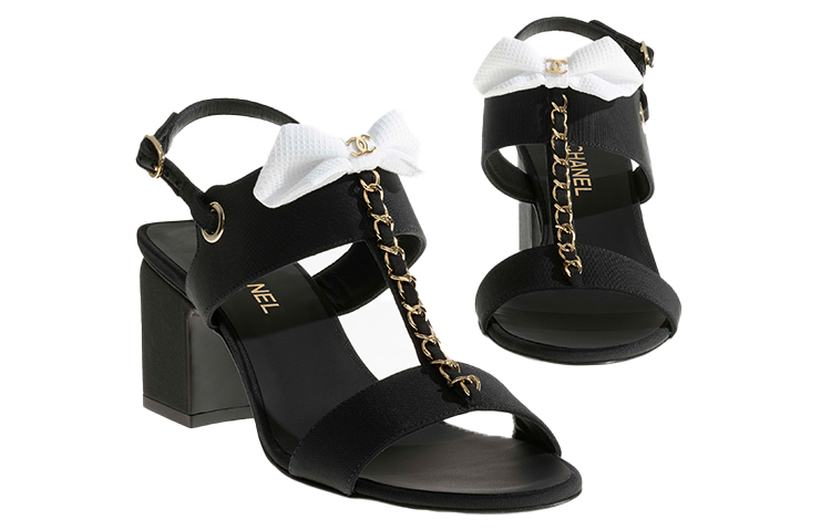 (W) Chanel Satin High Heeled Sandal 'Black' 圖 3