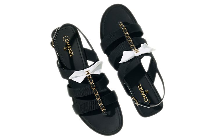 Purchase (Women) Chanel Satin Sandal 'Black' G38316-X56323-94305