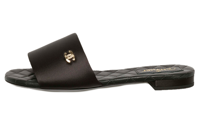 (Women) Chanel Satin Slide 'Black Quilted' G38858-X56474-94305