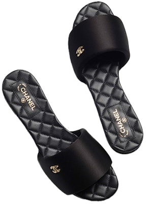 (W) Chanel Satin Slide 'Hitam Quilted' G38858-X56474-94305 Lookbook (W) Chanel Satin Slide 'Hitam Quilted' G38858-X56474-94305
