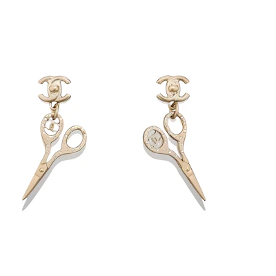 (Women) CHANEL Scissor-Shaped Earrings Gold for Women. AB5928B05184