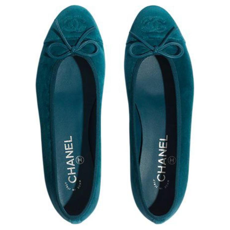 (W) Chanel Seasonal 'Blue Velvet Flats' 圖 4