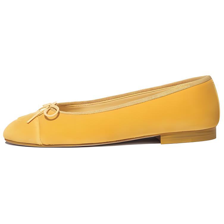 (Women) Chanel Seasonal Flat 'Yellow Velvet' G02819-X56137-0K492