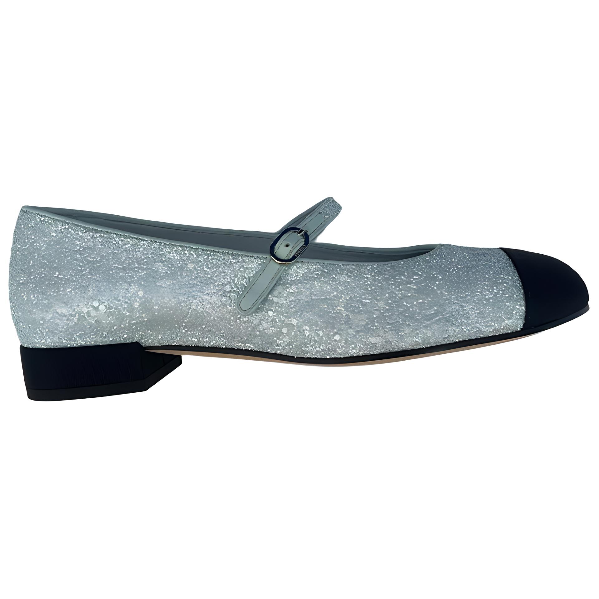 (W) Chanel Sequin and Satin Flats 'Blue Black' 圖 2