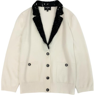 (Women) CHANEL Sequin Decor Knit Sweater Women’s White P74171-K10644-NM146 Buy (Women) CHANEL Sequin Decor Knit Sweater Women’s White P74171-K10644-NM146