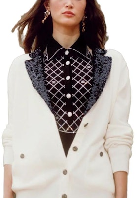 (Women) CHANEL Sequin Decor Knit Sweater Women’s White P74171-K10644-NM146 Order (Women) CHANEL Sequin Decor Knit Sweater Women’s White P74171-K10644-NM146