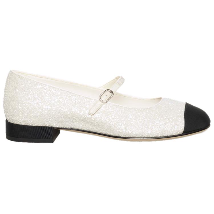 (W) Chanel Sequined and Satin Flat 'Black and White' 圖 2