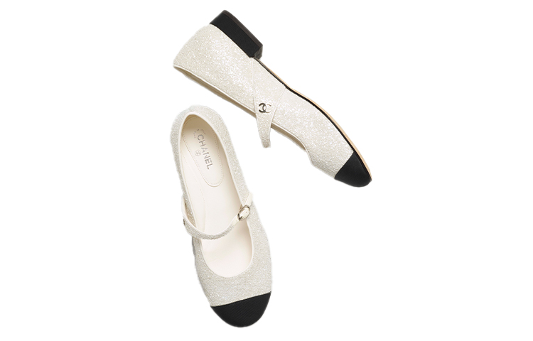 (W) Chanel Sequined and Satin Flat 'Black and White' 圖 3