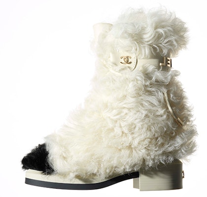 (Women) Chanel Shearling-Lined Mid-Calf Boots 'White' G38107-X56332-K3475 Buy (Women) Chanel Shearling-Lined Mid-Calf Boots 'White' G38107-X56332-K3475