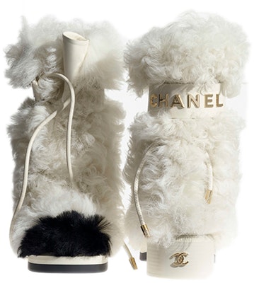 (W) Chanel But Kasut Pertengahan dengan Lapisan Bulu 'Putih' G38107-X56332-K3475 Shop (W) Chanel But Kasut Pertengahan dengan Lapisan Bulu 'Putih' G38107-X56332-K3475