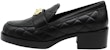 (W) Chanel Sepatu Tumit Tebal Kulit Biri-biri 'Hitam' G39697-X01000-94305