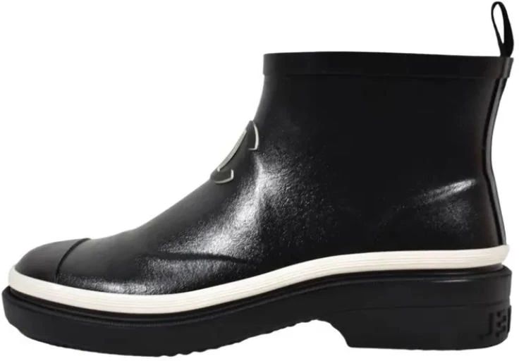 women-chanel-short-boot-fashion-slip-on-round-toe-black-g45076-b13298-94305